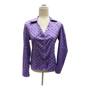 Express Vintage 90s Purple Geometric Button Down Shirt
